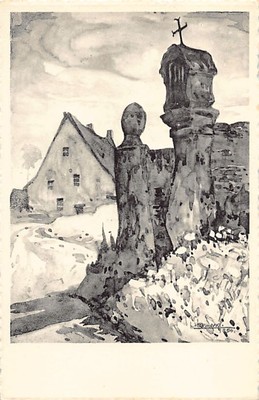 Belgium - GEMBLOUX (Namur) Le calvaire de l'Escaille, after a watercolor by