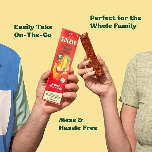 Solely Organic Mango Fruit Jerky 0.8 Ounce Pack of 12 - Picture 2 of 4