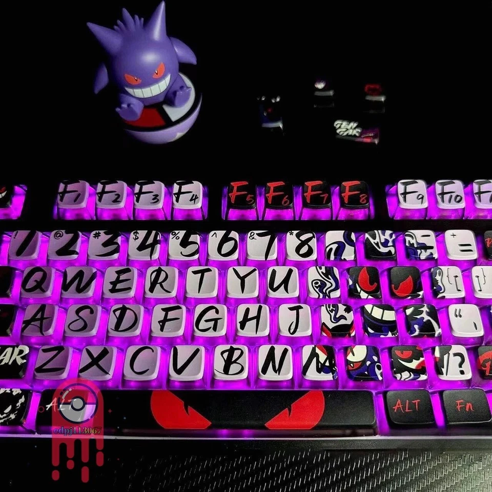 Pokémon Gengar Illuminated Mechanical Keyboard Keycap Simple Cross Keyboard - Image 4 of 4