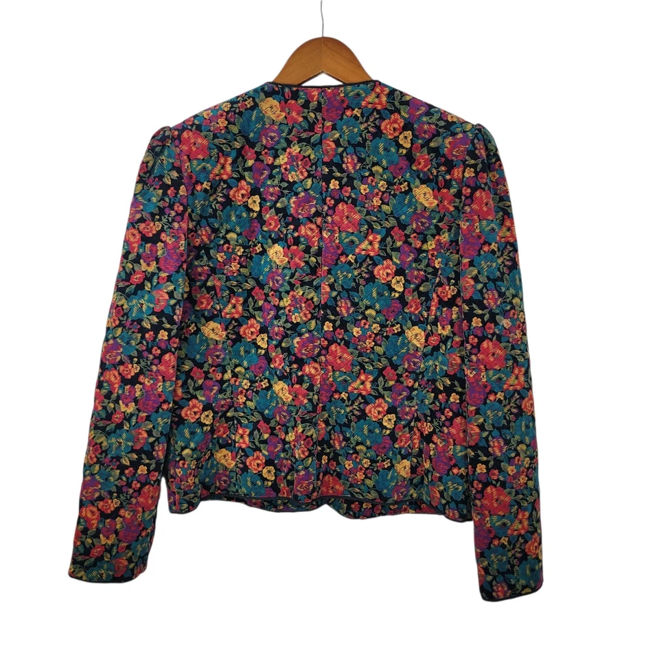 Chaqueta de Pana Vintage Talla 14 Grande Floral Acolchada Alt Cottagecore Royalcore Foto 4 de 4