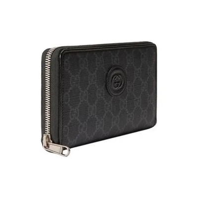 GUCCI Fashion Classic Vintage Logo Canvas Bag Wallet Unisex Black
