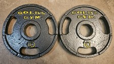 GOLD'S GYM Pair of 10 lb Olympic Grip weight plates gym 20lbs total