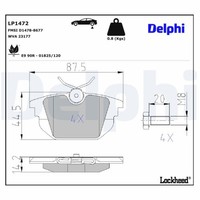 Delphi BremsbelÄGe Satz Hinterachse Passend FÜR Alfa Romeo 145 146 155 33 GTV