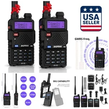 UV-5X Dual Pack GMRS Radio: 5 Mile Range, NOAA Alerts & Integrated Flashlight
