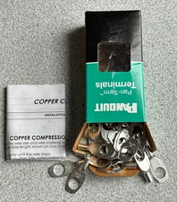 NEW BOX OF 50 Panduit LCA10-38-L Copper Lugs Ring Terminals 14-10 Awg 3/8" Stud