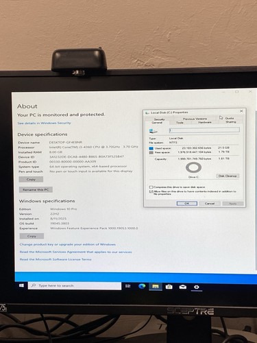 HP Pavilion 550-045 Desktop AMD I3-4360 8Gb Ram 2 TB HDD Windows 10 Pro - Picture 4 of 4