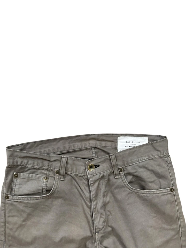 Pantalones de trapo y hueso para hombre talla 30x30 beige oscuro edición estándar ajuste 2 botones ajustados mosca Foto 4 de 4
