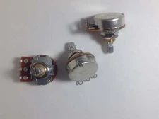 3x Bourns 250K Audio Taper Pot Coarse Split Shaft Short US Thread Potentiometers