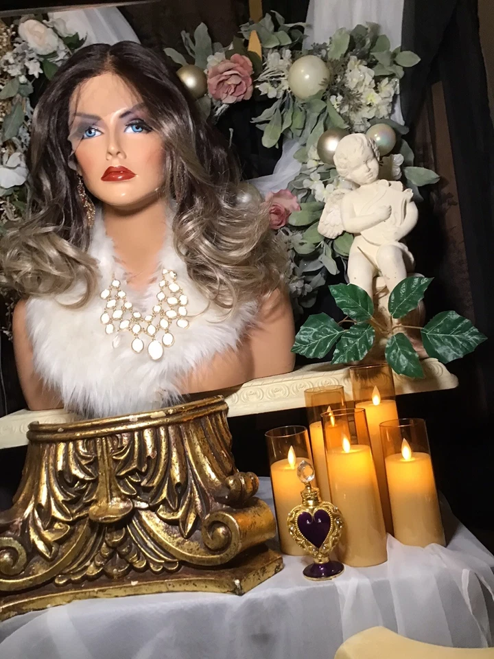 Красивый 20» Flip, черный Ombré блондинка, 4» глубокий кружевной деталь, ухо-ухо кружева спереди парик - Изображение 2 из 4