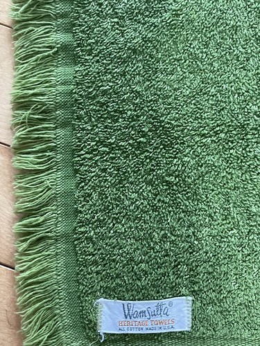 Vintage Wamsutta Heritage Green White W/Embroidery Bath & Hand Towels HV2 Sets - Picture 6 of 6