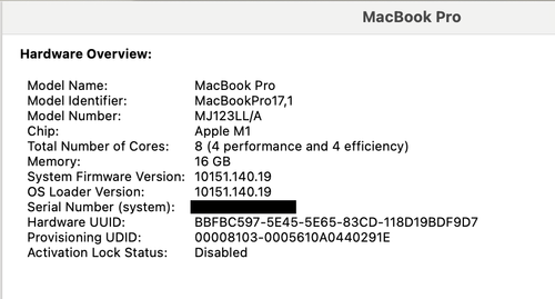 Gently Used Apple MacBook Pro 2020 - 13" / M1 / 1 TB SSD / 16 GB - Afbeelding 8 van 10