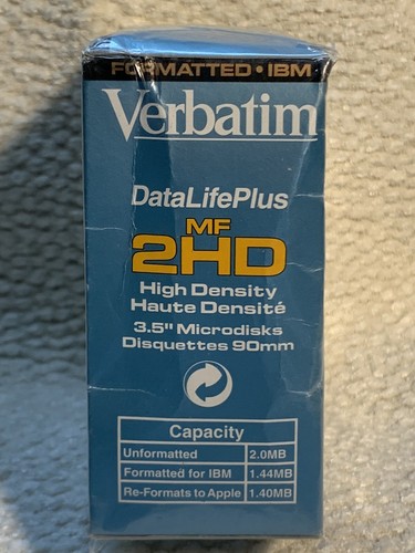 Pack de 10 microdisques IBM MF 2HD 3,5" formatés Verbatim DatalifePLUS - Neuf - Photo 5/6