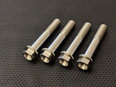 Titan M10-1,25 x 40mm Sechskant Flansch Schraubensatz Ti Bremssattelschrauben Glatt Sechskantkopf