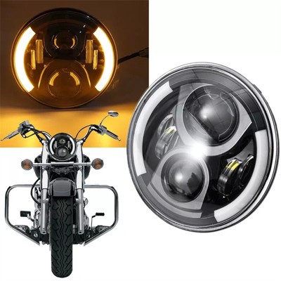 7'' Motorrad LED Projektor Haupt Hi/Lo Beam Scheinwerfer Für Harley E-Geprüft DE