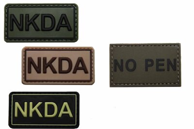 3D Rubber Patch NKDA No Known Drug Allergies oder NO PEN Penicilin Kett Emblem