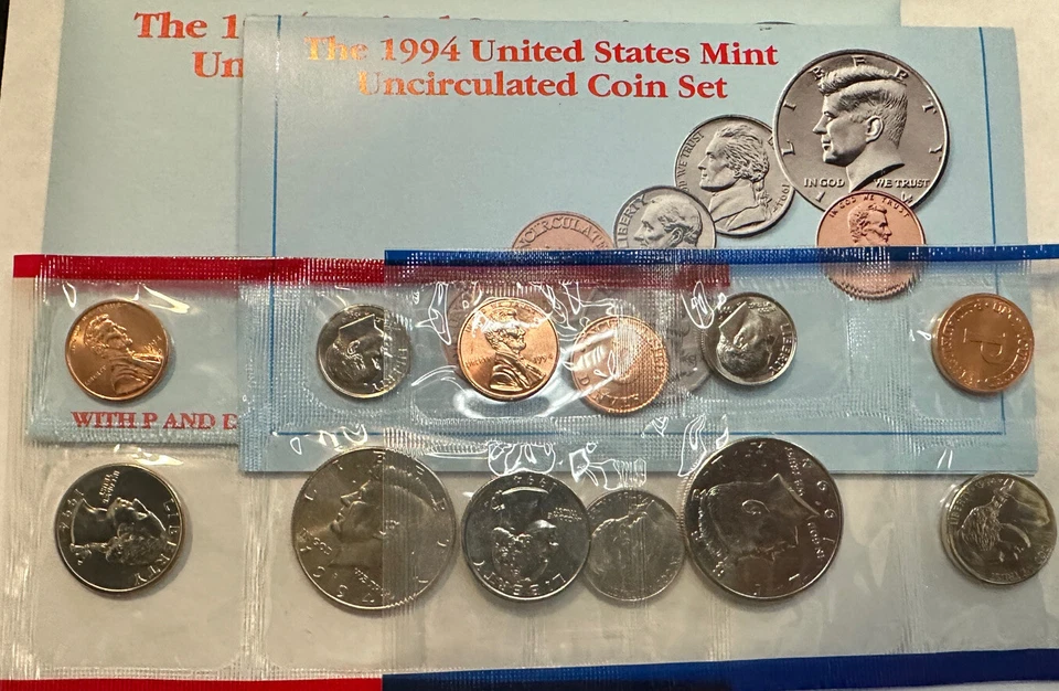 1994 US Mint Uncirculated Coin Set Denver & Philadelphia OGP. 10 Total Coins! - Image 3 of 4