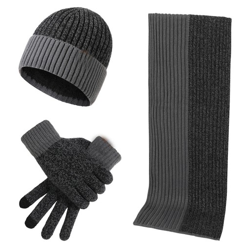 3 Teile/Set Winter Beanie Mütze Schal Handschuhe Outdoor Ski Winddicht Warm Schal Sets- - Bild 15 von 22