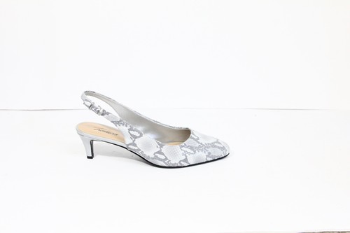 Trotters Keely Kitten Heel Pumps sz 8 Women Slingback Dress Shoes snake skin - Picture 2 of 10
