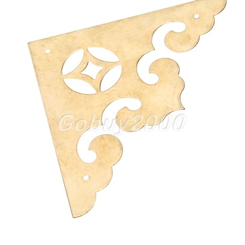Vintage Corner Guard Brackets Box Case Edge Protectors Wood Chest Decorative 2Pc - Picture 12 of 12