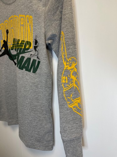 Nike Jordan Boys S,M,L,XL Long Sleeve Jumpman Tee T-Shirt Grey Heathr 95A994-GEH - Picture 4 of 6