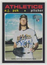 2020 Topps Heritage A.J. Puk Real One Autograph Auto Athletics Rookie ROA-AP