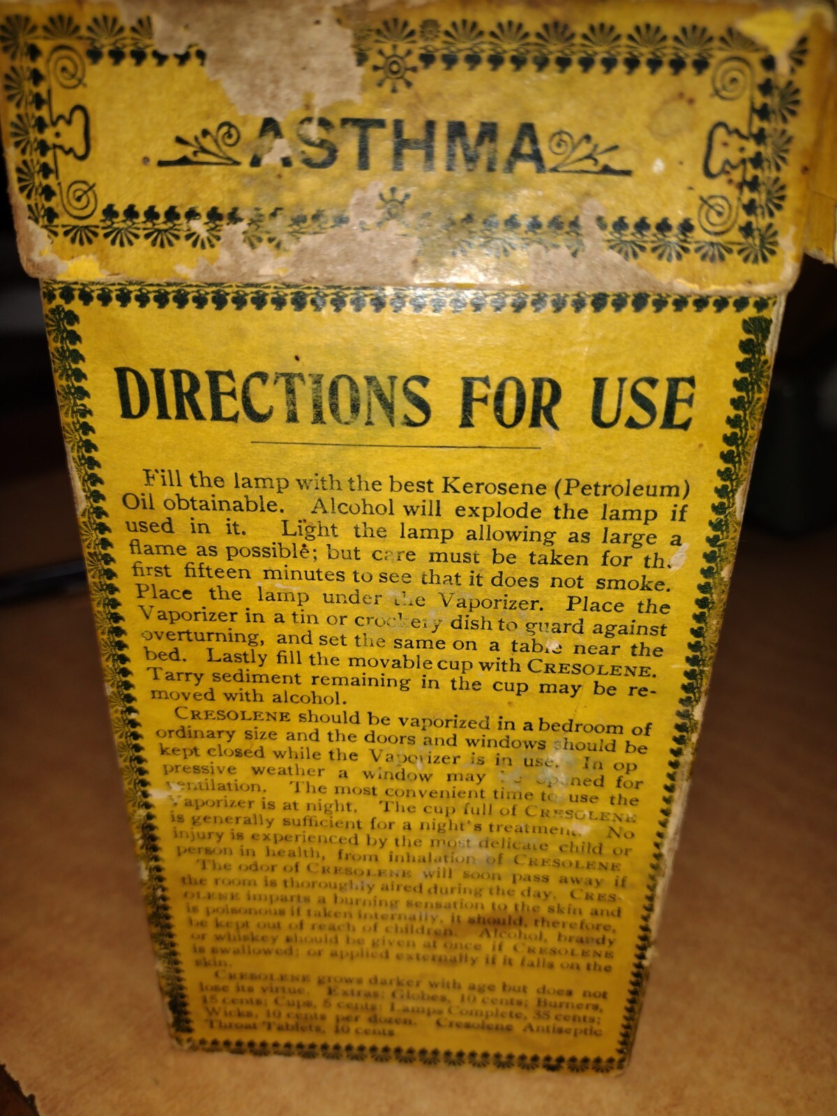 VapoCresolene Quack Medicine Vaporizer Oil Lamp W/ Box Instructions eBay