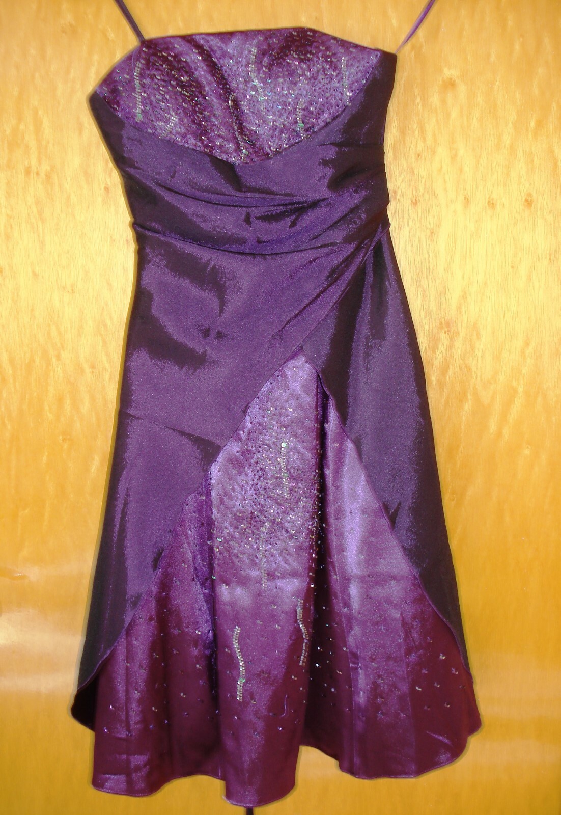 Tolles Konfirmations-,Abendkleid + Stola + Bolerojacke,Gr.32,aubergine neuwertig