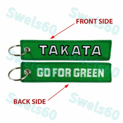 EMBROIDERED DOUBLE SIDE JDM TAKATA Racing KEY TAG KEYCHAIN CELL