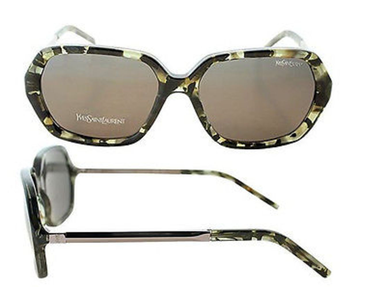 Occhiali da sole Yves Saint Laurent 2330 S corno noce marrone sfumato nuovi