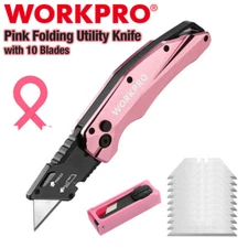 WORKPRO Folding Utility Knife Razor Knife Quick Change SK5 Box Cutter w/10 Blade