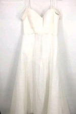 David's Bridal by Galina/ White 100 Polyester Wedding Dress/ Size 14/ NWT