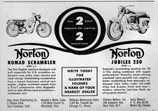 1960 Norton Jubilee 250 & 600 Nomad Scrambler Motorcycle Original Ad 