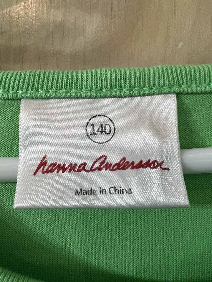 Vestido para niña Hanna Andersson verde con volantes L/S EUR talla 140 EE. UU. talla 10 usado en excelente estado Foto 3 de 4
