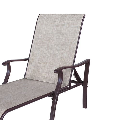 3 Pcs Reclining Chaise Lounger w/ Side Table Sun Lounger Beach Poolside Lawn - Picture 10 of 12