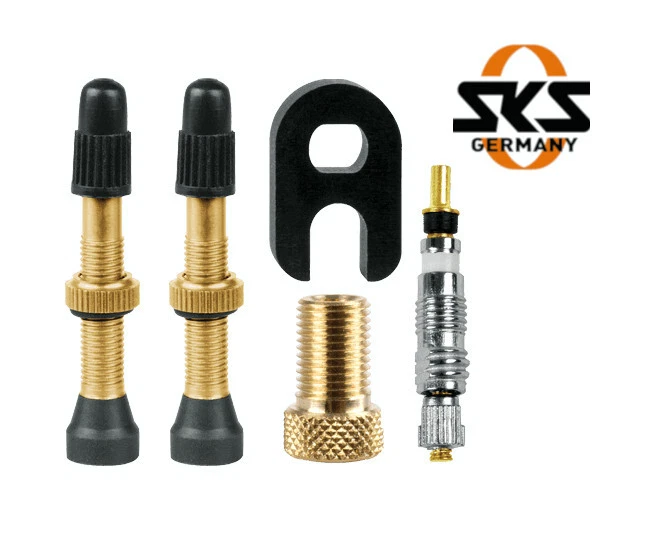 SKS Tubeless Ventil 2er-Set 32mm +Ventilschlüssel / SV/AV Adapter / Ersatzventil