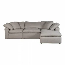 Moe's Home Clay Livesmart Modular Lounge Sectional in Light Gray