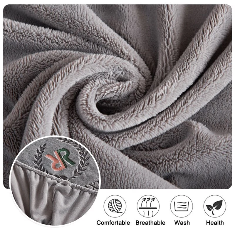 Elastic Velvet Bed Cover Bed Sheets Mattress Cover Soft Queen King Solid Color - Image 3 of 4
