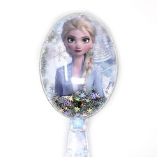 Frozen 2 Girls Snowflake Confetti Hair Brush, Silver - Ages 3 NEW
