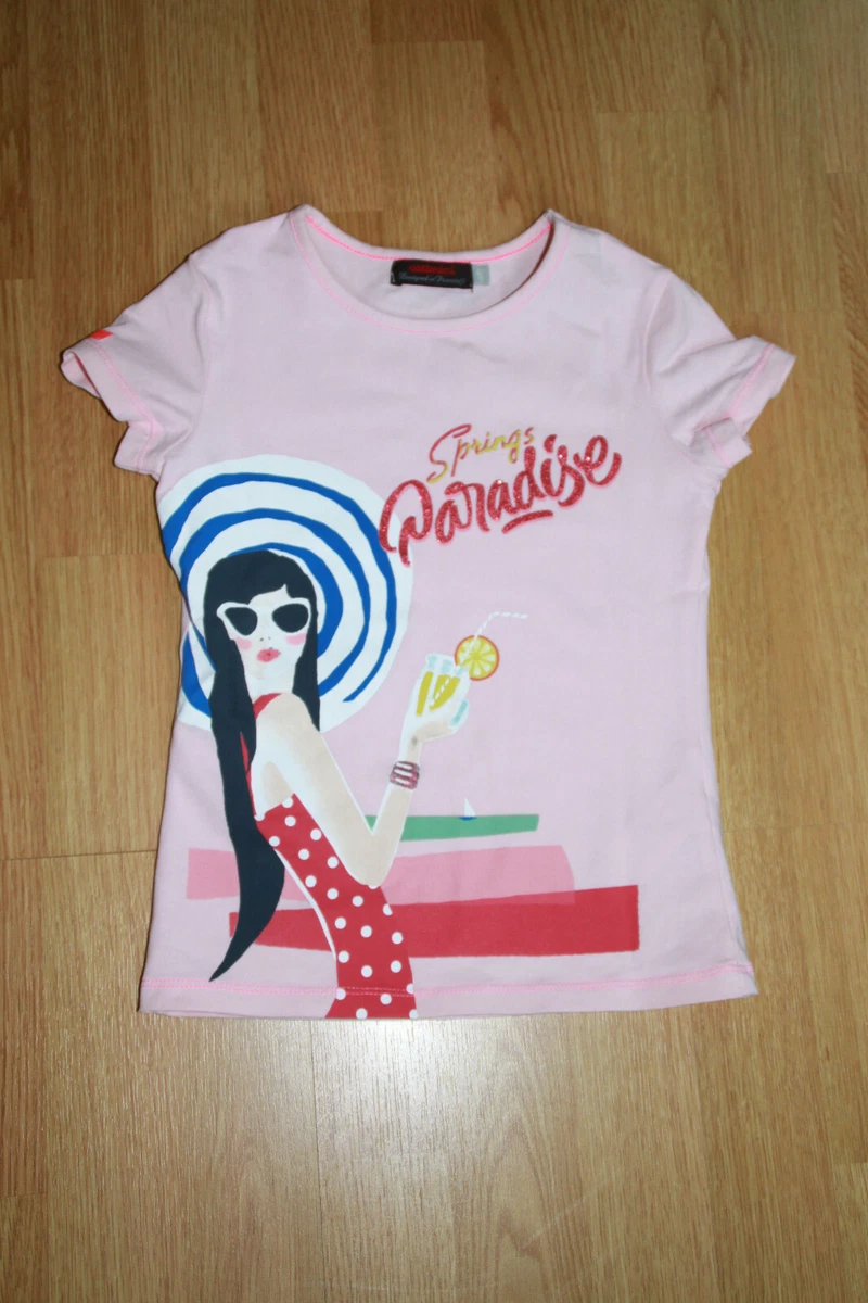 Ensemble Catimini Fille 6 Ans : T-shirt Rose + Short Velours Noir - Hiver, Occasion Très Bon état