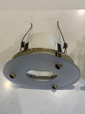 Juno 9314 Frosted Acrylic Polished Brass Recessed Light Trim 4'' can  - Lot of 4