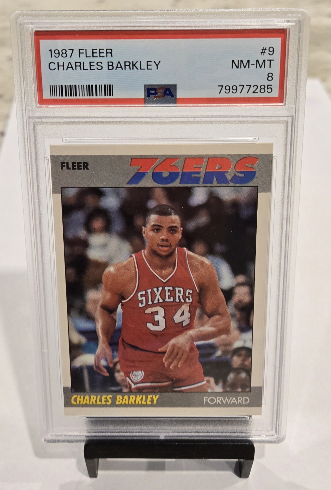 1987 Fleer CHARLES BARKLEY #9 PSA 8