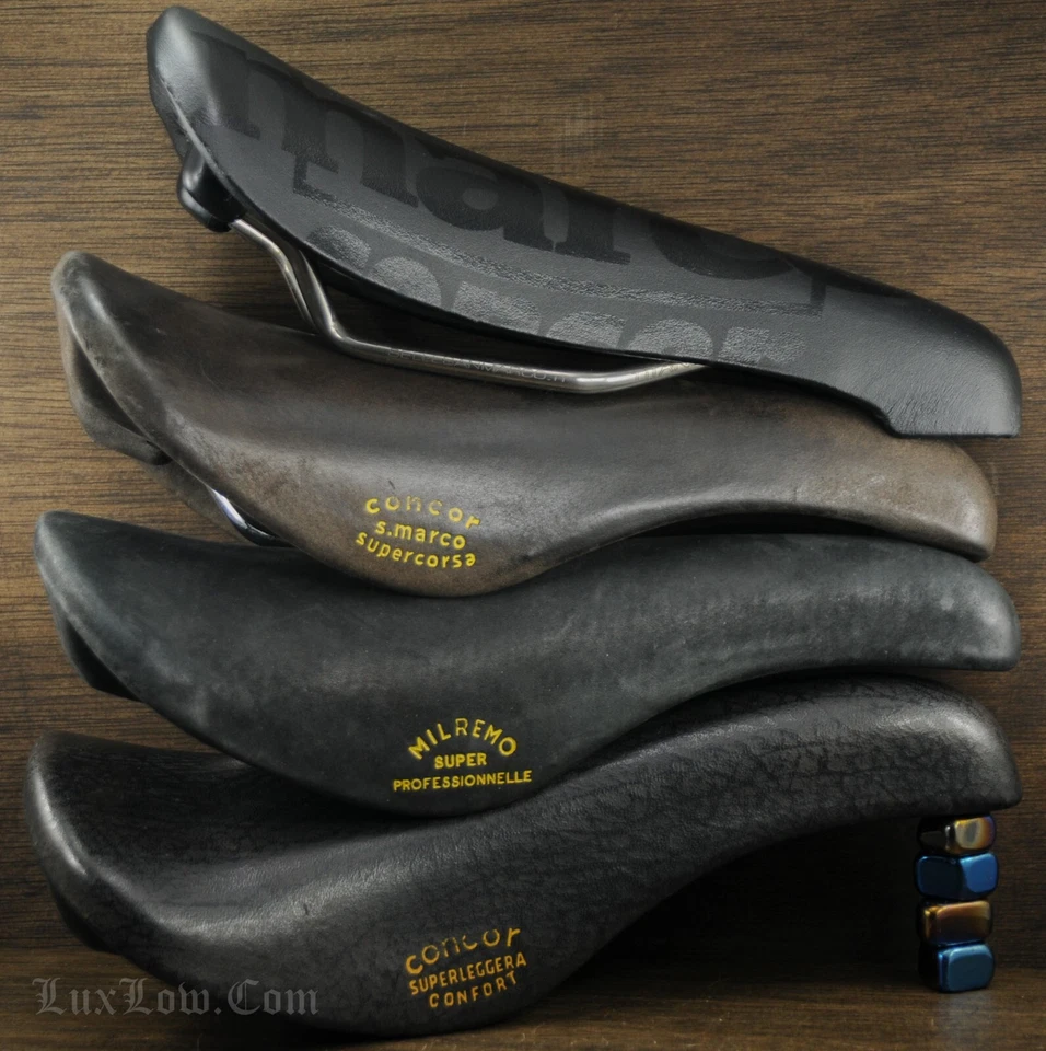 Vintage RoadBike Selle San Marco Concor SADDLE Leather TrackTourBMX Bicycle SEAT - Image 2 of 3