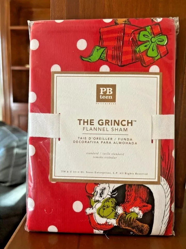 Pottery Barn GRINCH SHAM Navidad Vacaciones Seuss Cama Infantil Falsa Escuela Regalo SET 2 Foto 4 de 4