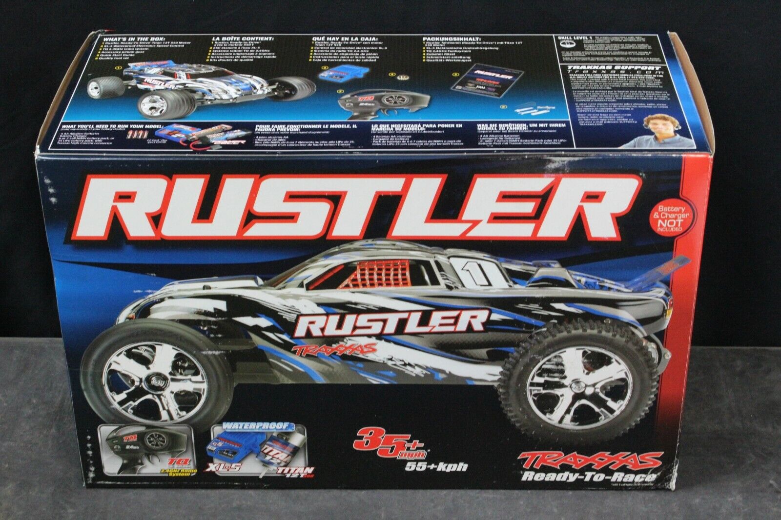 37054-4 TRAXXAS RUSTLER 2WD BRUSHED ST NO BATTERY OR CHARGER 79