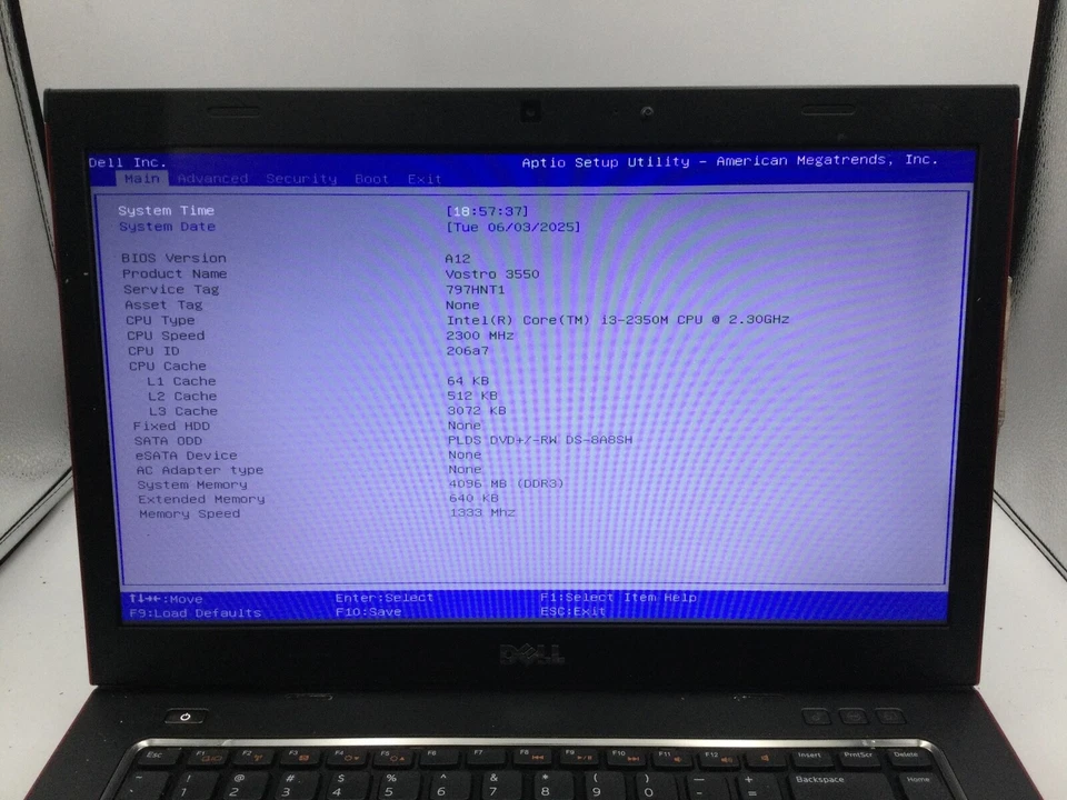 DELL VOSTRO 3550 - BOOTS TO BIOS - INTEL I3 2350M - 4GB RAM - 15" - READ DESC-BB - Image 2 of 4
