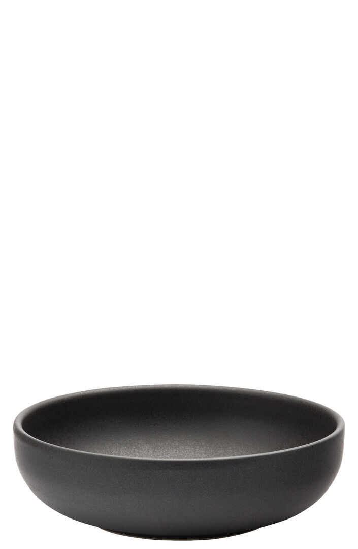 Pico Black Round Bowls Set For Pasta Desserts Cereals 6.25"" (16Cm) Pack Of 6