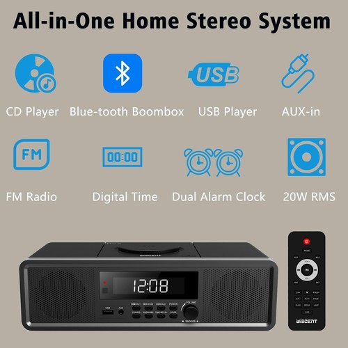 Stereoanlage Kompaktanlage Home-CD-Stereosystem Radio CD-Player mit Bluetooth... - Bild 2 von 8