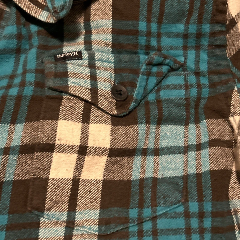 Hurley Flannel Shirt - Men’s Size S - Plaid Long Sleeve - Image 3 of 4
