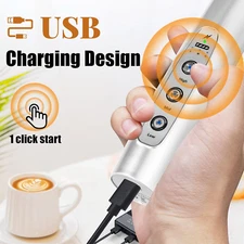 Espumador De Leche Recargable Para Cafe, Con 3 Velocidades Y 3 Cabezas