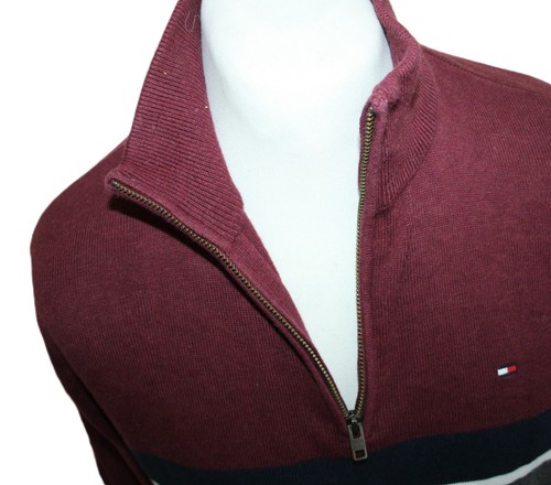 Maglione Tommy Hilfiger 1/4 zip maglia uomo taglia XL 66 CM - Foto 4 di 5